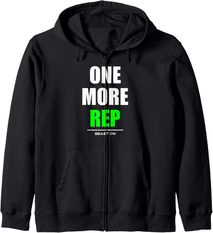 One More Rep Bodybuilding Gains Gym Fitness Workout Grün Kapuzenjacke