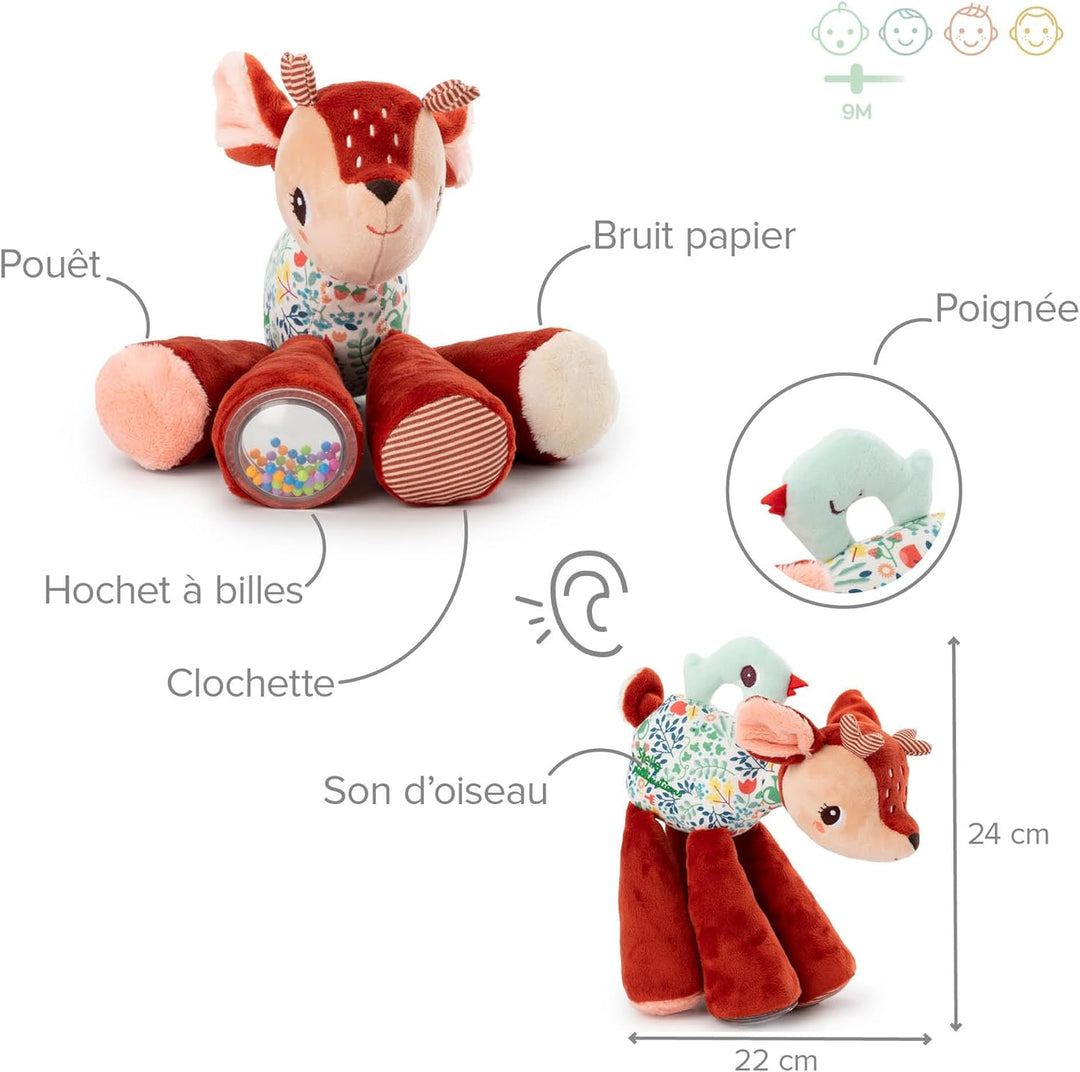 Lilliputiens - Interaktiver Klangplüsch Stella das REH - Ideal für Babys - Faszinierende Klänge - Fr