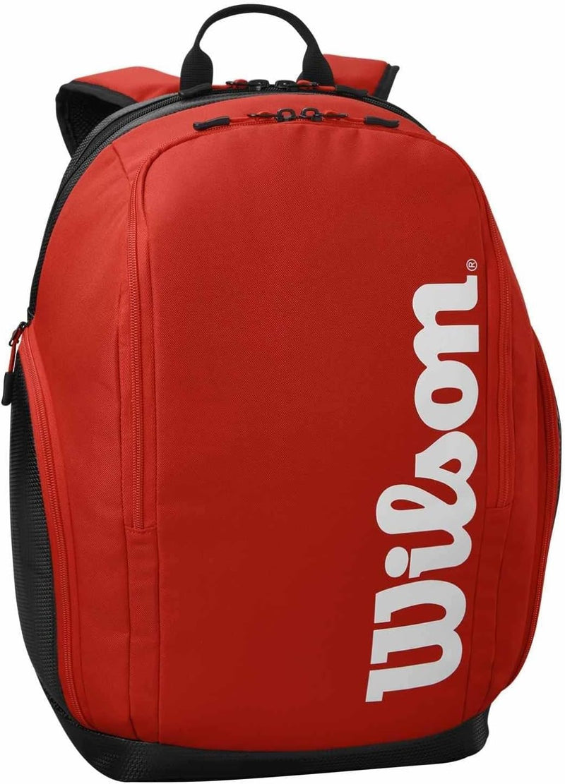 Wilson Padel-Rucksack Tour Pro Staff, Für bis zu 2 Schläger, Schwarz/Rot