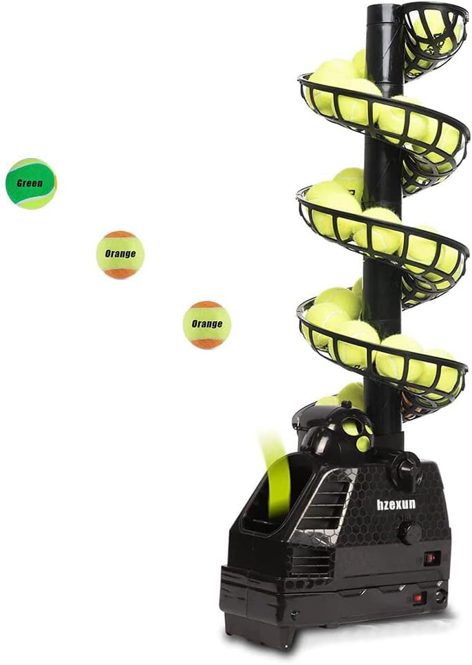 hzexun Tennisball-Maschine Tennisball Werfen Maschinen Leicht Tennis Toss Machine Stecker/Batterien