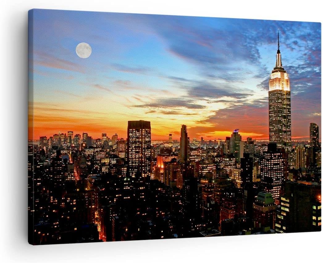 Bilder auf Leinwand Amerika gebäude sonnenuntergang wolkenkratzer Leinwandbild 70x50cm Wandbilder De