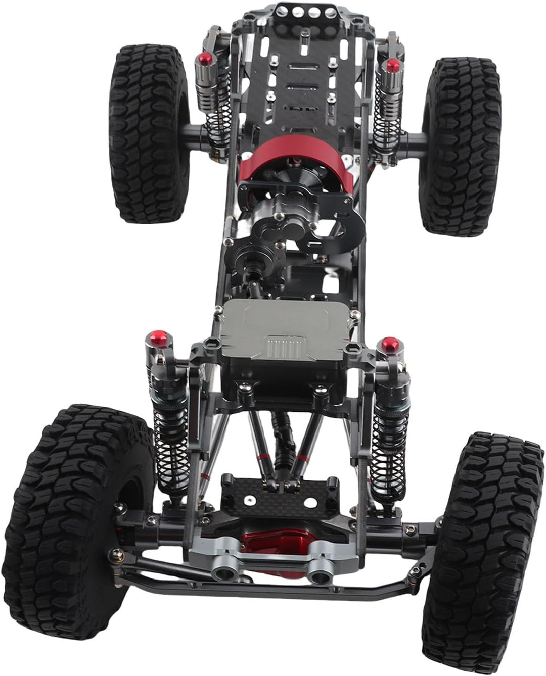 Tonysa RC Auto Rahmen 313mm Radstand RC Frame, RC Crawler Car mit Reifen, Aluminiumlegierung Kohlefa