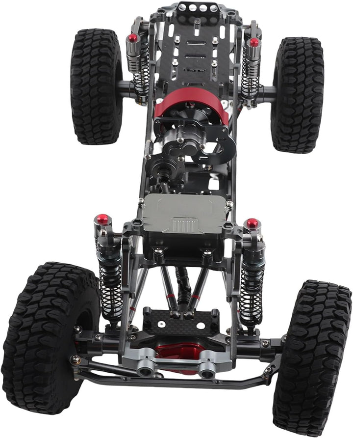Tonysa RC Auto Rahmen 313mm Radstand RC Frame, RC Crawler Car mit Reifen, Aluminiumlegierung Kohlefa