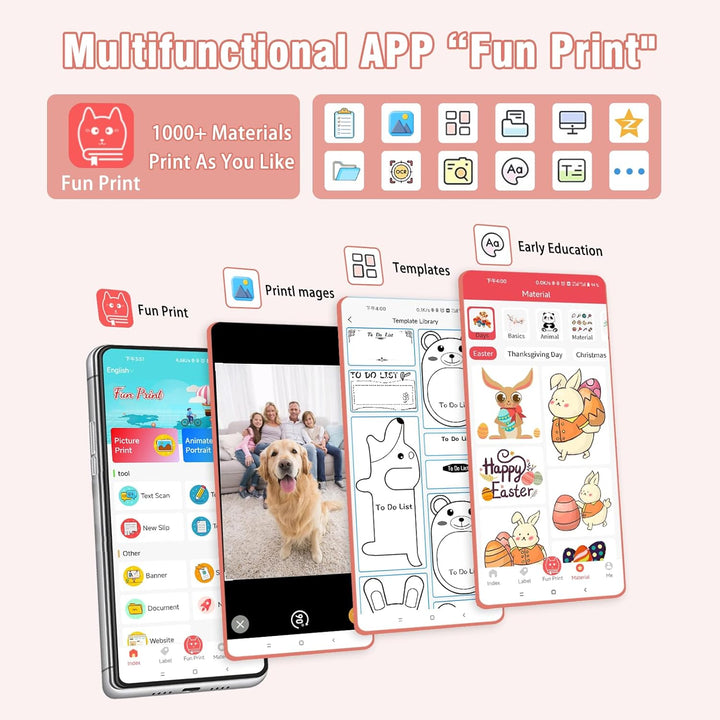Mini drucker 300DPI, Mini drucker Aufkleber, Mini drucker für Smartphone, Bluetooth tragbarer Mini t