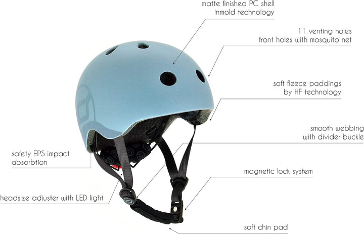 Scoot &amp; Ride - XXS - S Size Kids Helmet Steel, Steel
