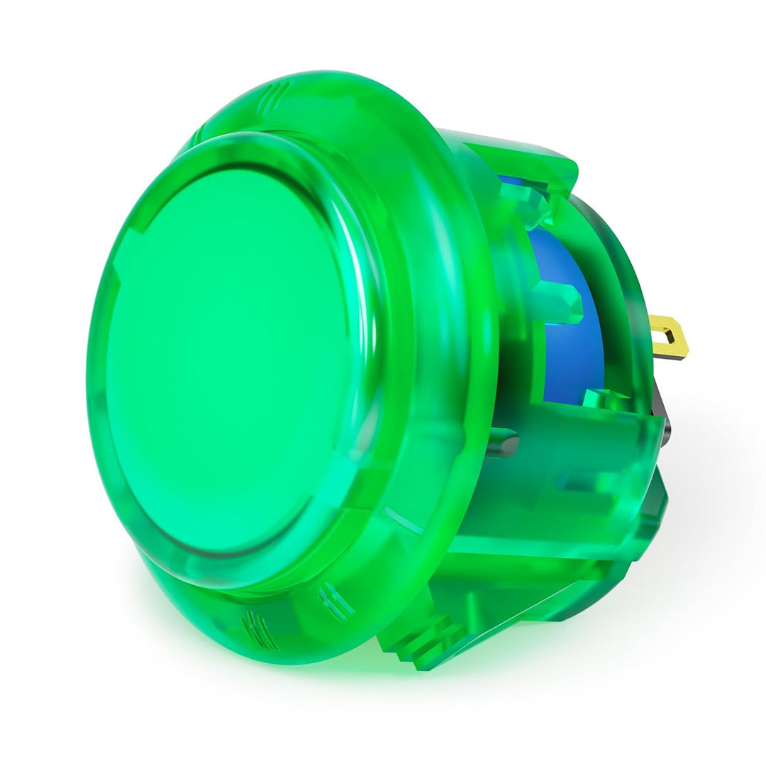 qanba Gravity KT Arcade-Tasten Mechanischer 30-mm-Snap-in-Druckknopf (Boxed) (Clear Dark green 30mm