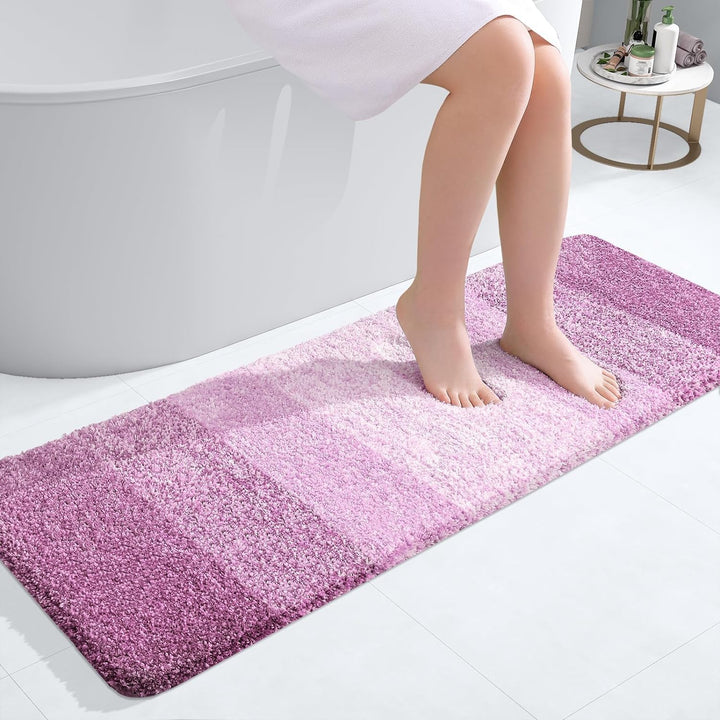 Homaxy Weich Badezimmerteppich 40x120 cm, rutschfest waschbar Badematte Flauschige Hochflor Badteppi