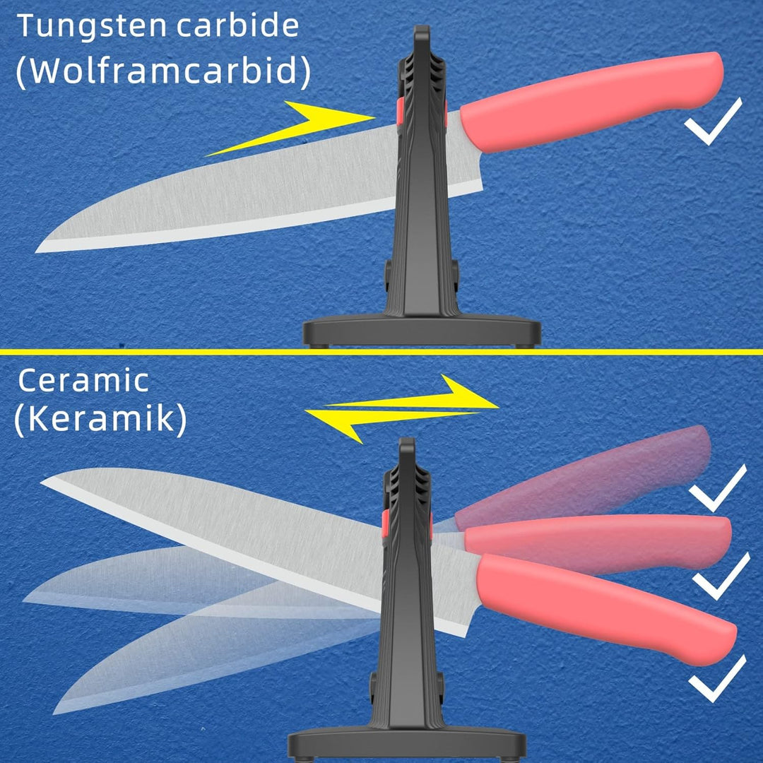 Messerschärfer Profi, Messer Schärfen, Messerschleifer, 8-fache Lebensdauer, Auswechselbare Mahleins