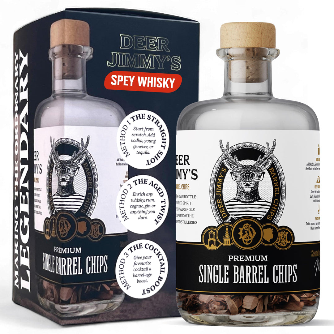 Deer Jimmy's® DIY Whisky Geschenkset – Whisky selbst Machen mit Premium Eichenholz aus schottischen