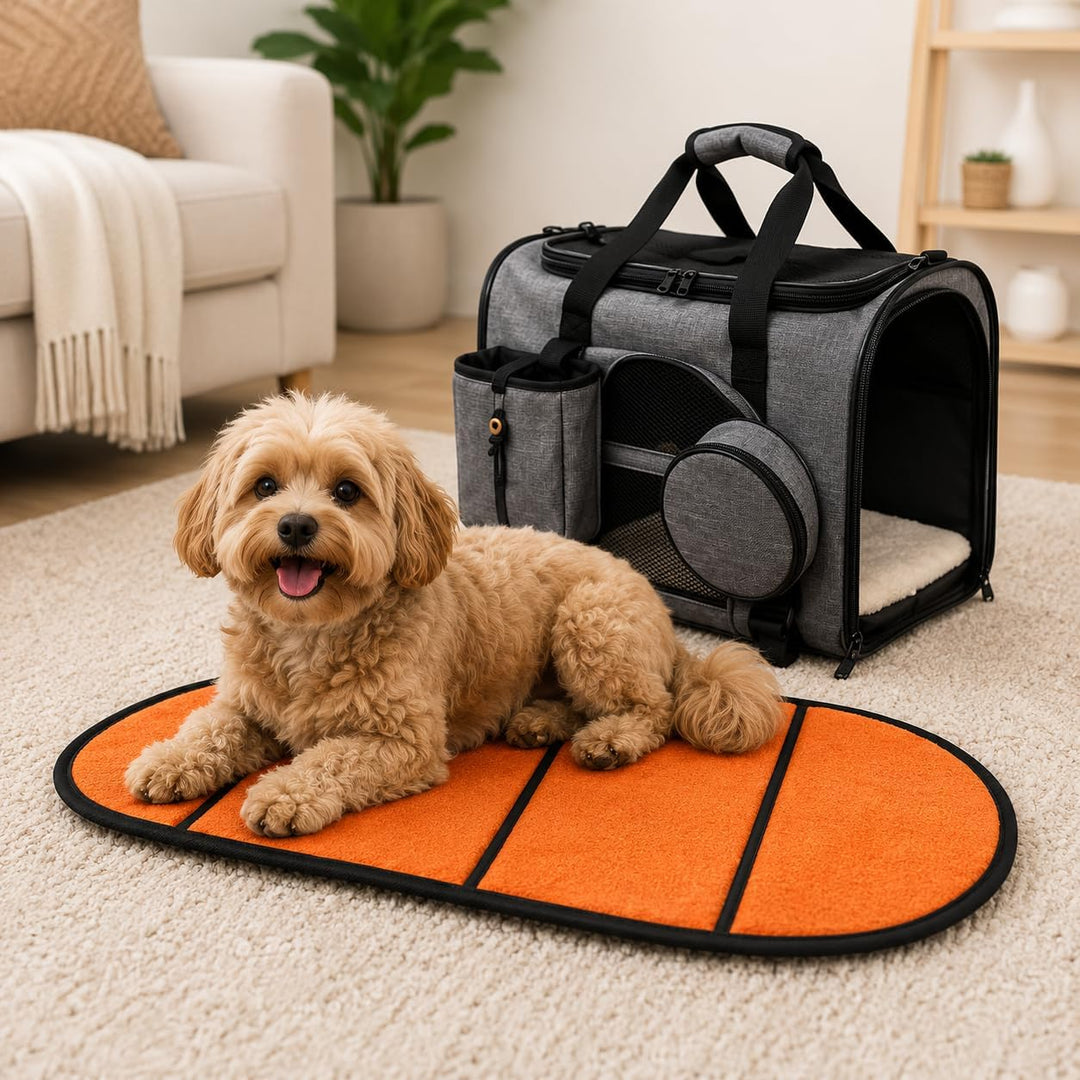 Hundetransportbox faltbar 47x27x28 cm für kleine Hunde &amp; Katzen bis 7 kg (grau), grau