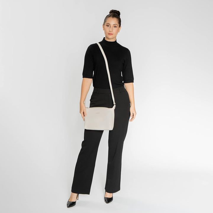 Lazarotti Bologna Leder Umhängetasche Damen | verstellbarer Schultergurt | grosse Crossbody Bag | Sc