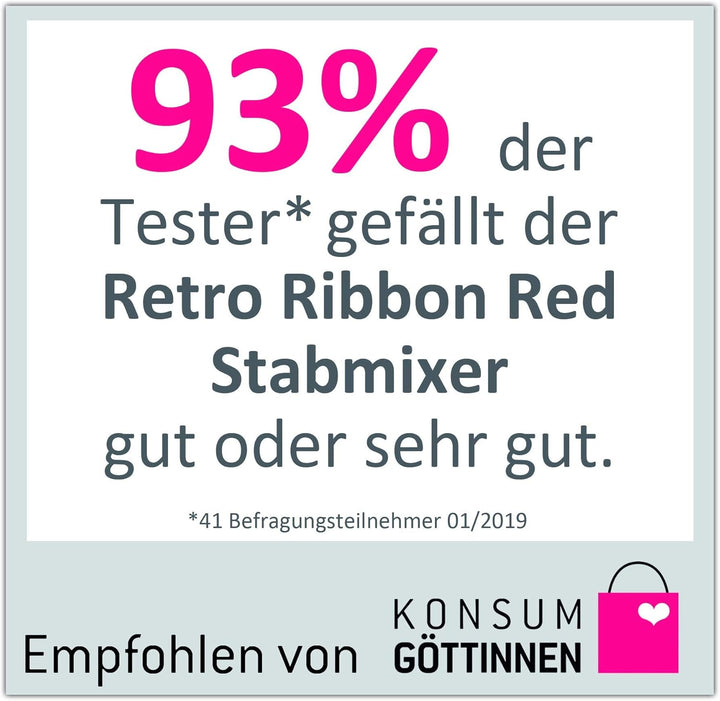 Russell Hobbs Stabmixer Retro rot, 700W, Infinity-Mix-Technologie, Messbecher + Deckel, BPA frei, sp