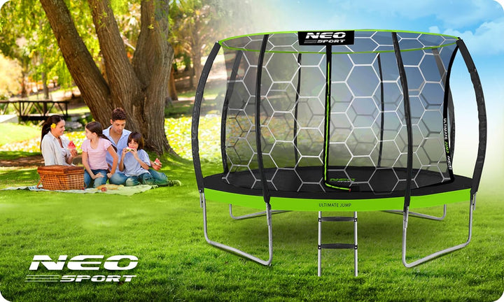 Neo-Sport Trampolin Outdoor Kinder Gartentrampolin Sicherheitsnetz Innen Leiter Gepolsterte Stangen