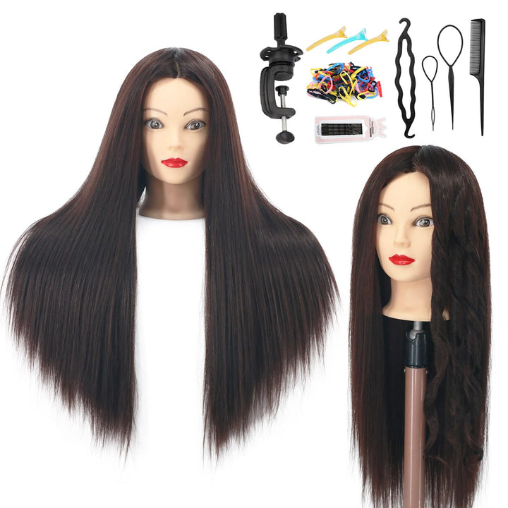 Frisurenkopf, 66cm 80% Echtes Menschliches Haar Frisierkopf übungskopf Puppenkopf zum Frisieren mit