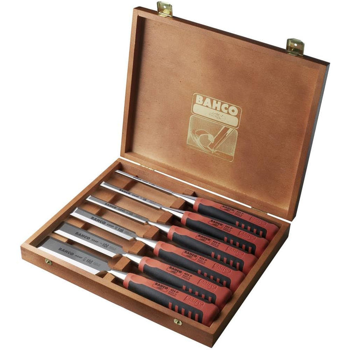 Bahco Stechbeitel-Satz In Holzbox, 6-Tlg, 6,10,12,18,25,32mm 424P-S6-EUR 1 Meissel, 1 Meissel