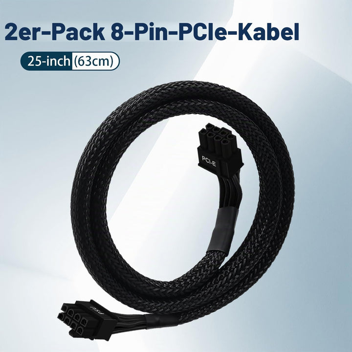 COMeap (2er-Pack) PCIe Adapterkabel für Corsair Netzteile, ATX 8-Pin (CPU) auf PCIe 8-Pin (6+2) Adap