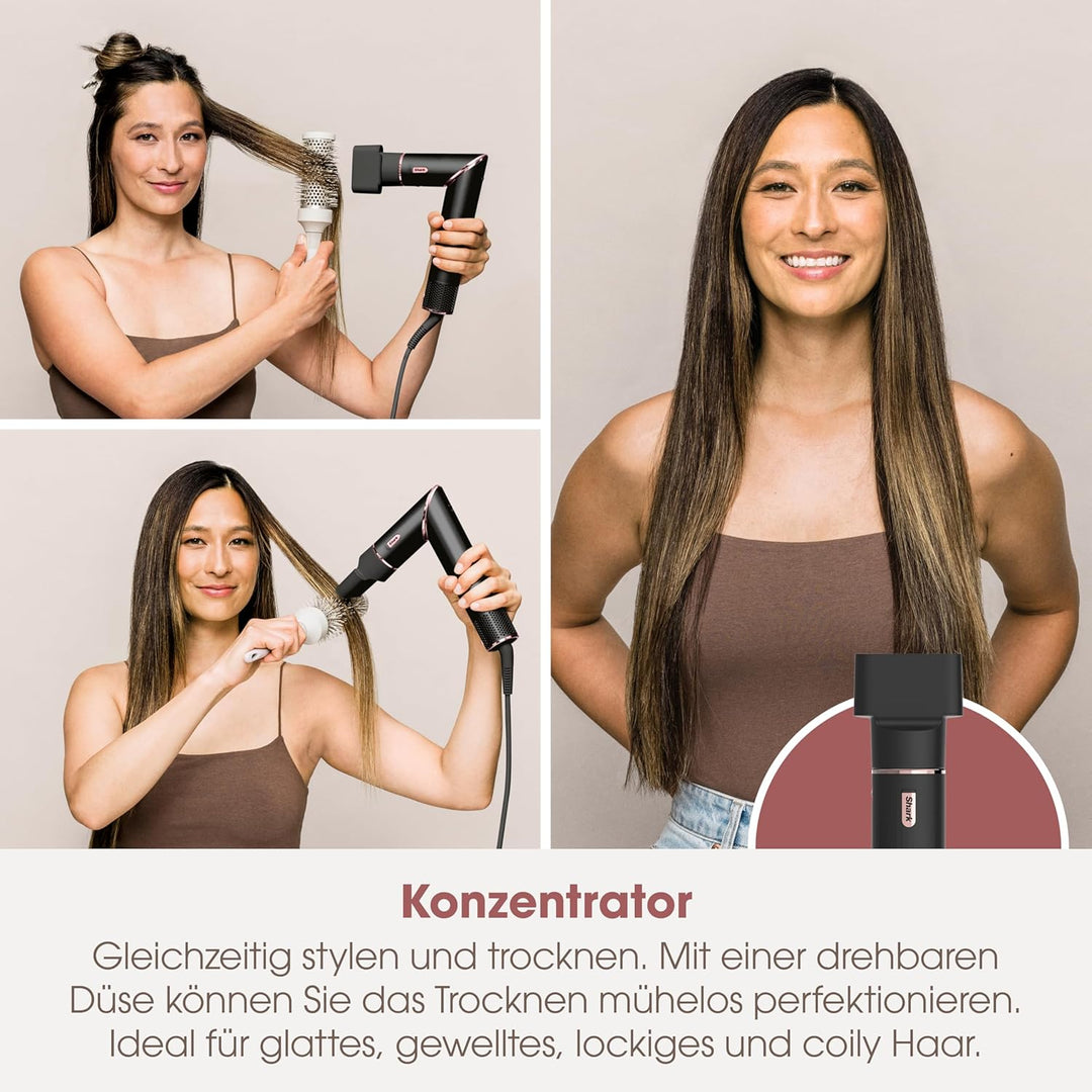 Shark FlexStyle 3-in-1 Luftstyler & Haartrockner, Auto-Wrap-Lockenaufsatz, Ovalbürste, Konzentrator,