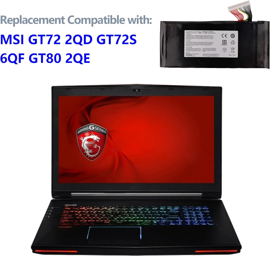 swark Laptop Akku BTY-L77 kompatibel mit MSI GT72 2QD GT72S 6QF GT80 2QE Series MS-1781 MS-1783 2PE-