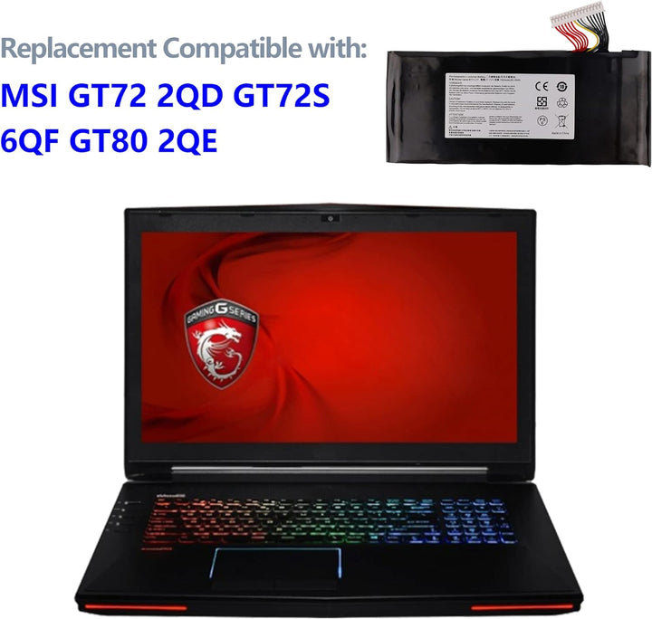 swark Laptop Akku BTY-L77 kompatibel mit MSI GT72 2QD GT72S 6QF GT80 2QE Series MS-1781 MS-1783 2PE-
