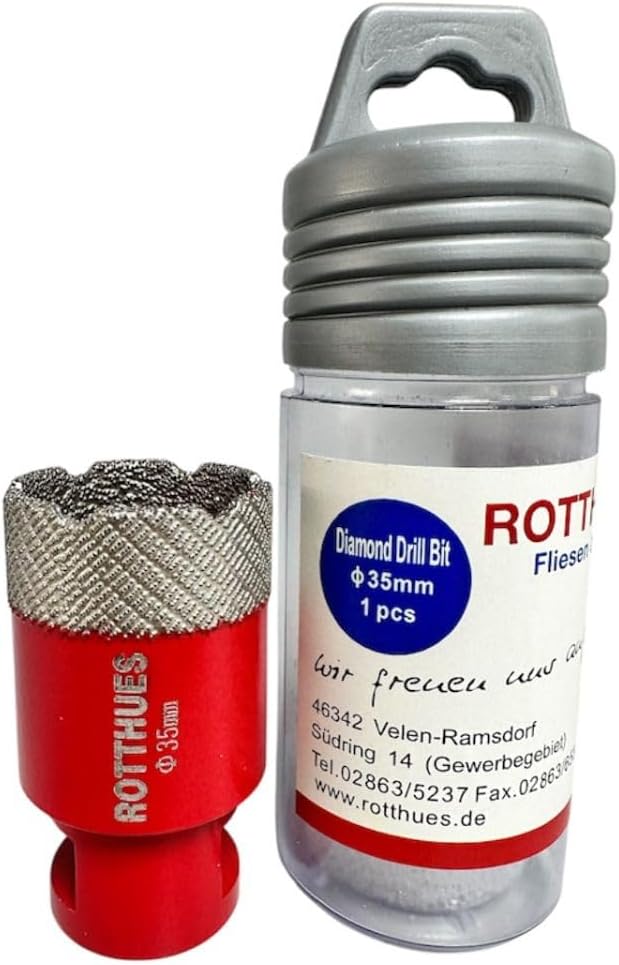 Matrix Diamant-Bohrkrone Hohlbohrer Ø35 mm M14 Segmenthöhe 15 mm für Fliesen Porzellan Keramik Marmo