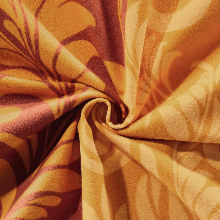 Erwin Müller Flanell Bettwäsche, Bettgarnitur mit eleganten Ranken gelb-orange, Grösse 155x220 cm (4