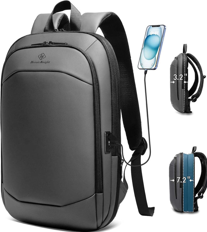 HEROIC KNIGHT Laptop Rucksack Herren 17 Zoll wasserdichter erweiterbarer Reiserucksack Handgepäck La