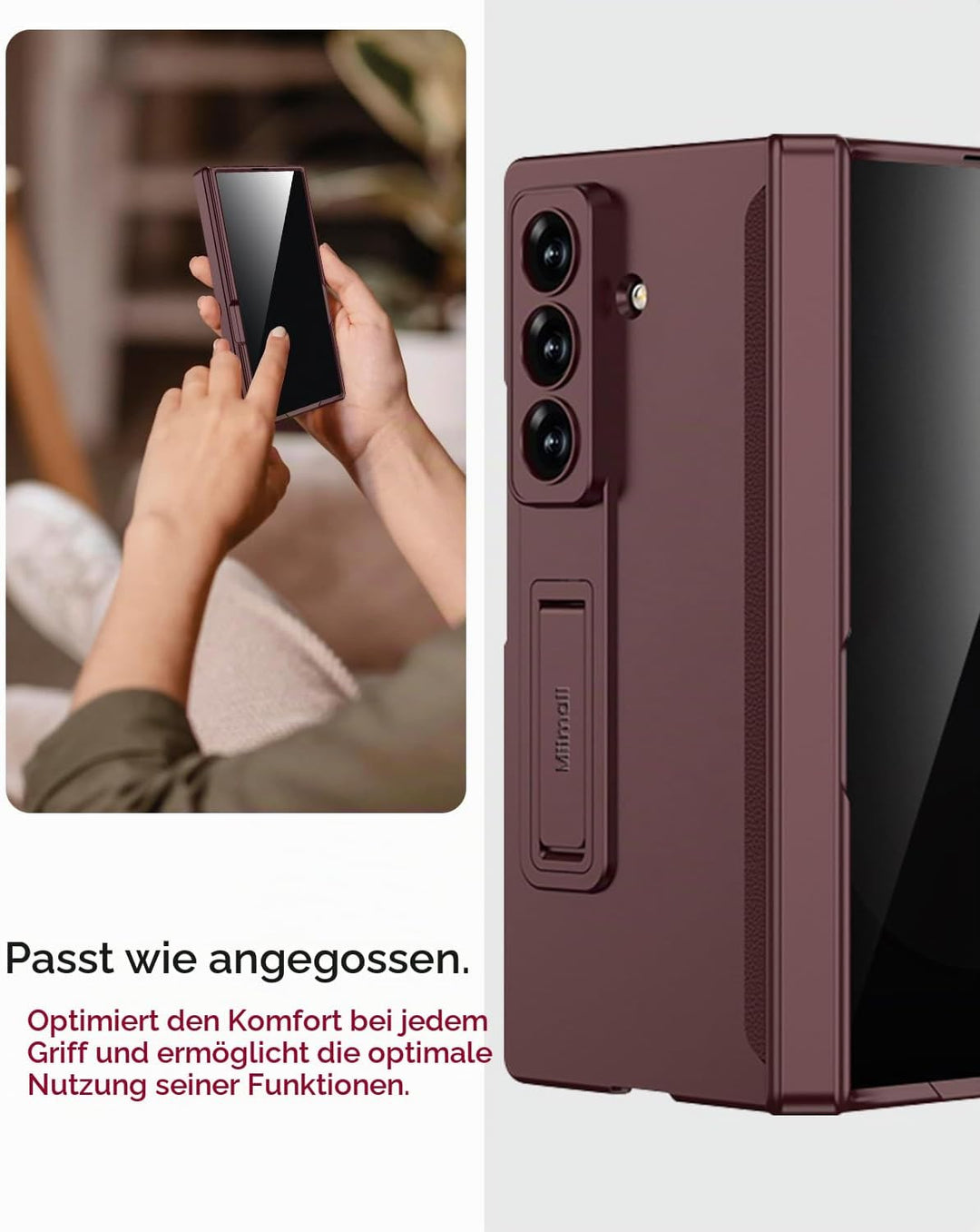 Miimall Kompatibel mit Samsung Galaxy Z Fold 7 Hülle mit Displayschutz Anti-SPY, [Magnetischer Schar