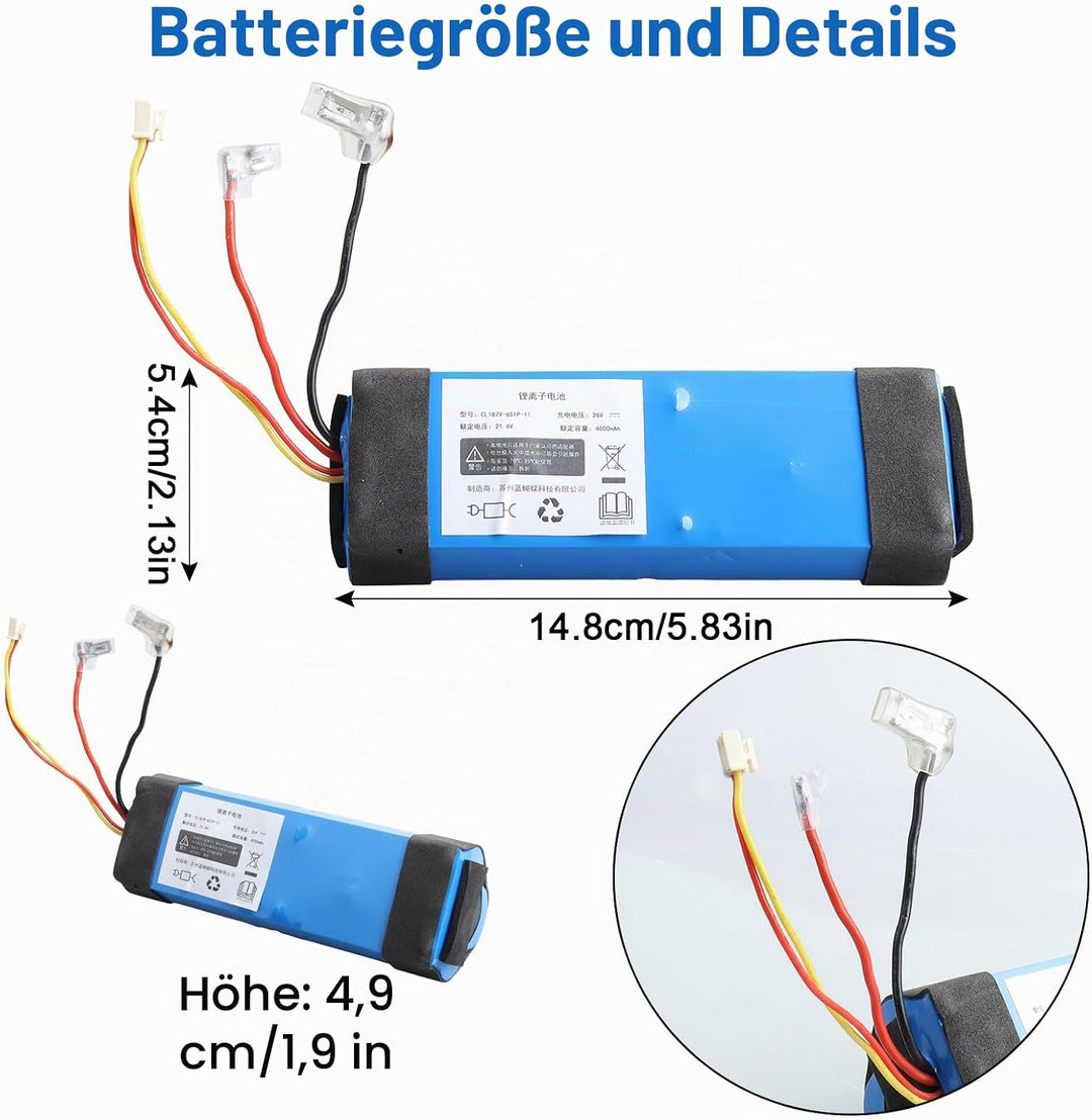 21.6V 4000mAh Ersatzakku Kompatibel mit Tineco Floor ONE S3/ iFloor 3, Ersatzakku für Tineco Floor O