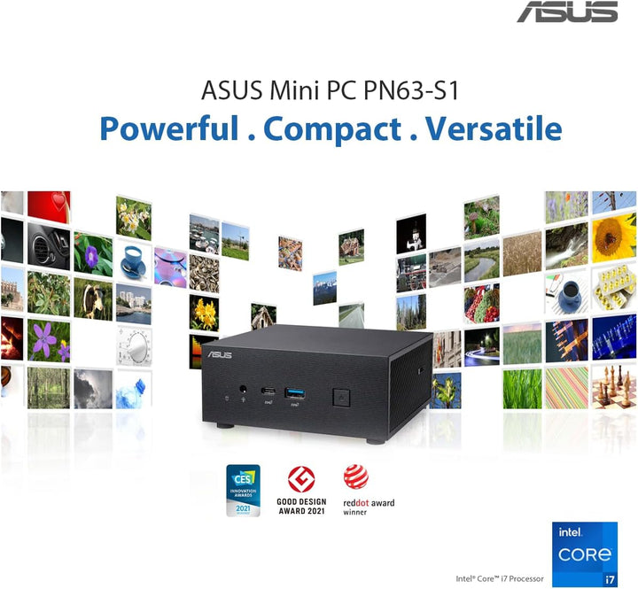 ASUS PN63-BS3018MDS1 Barebone Mini PC (Intel Core i3-1115G4 Prozessor, Intel UHD Grafik, WiFi 6, Blu