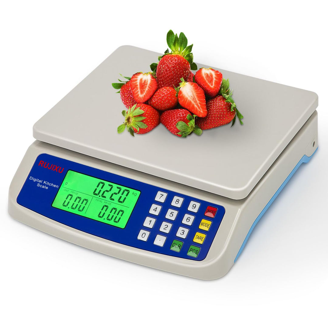 Waage digital bis 30kg grosse küchenwaage obstwaage mit LCD Display und Tara Funktion digitalwaage m