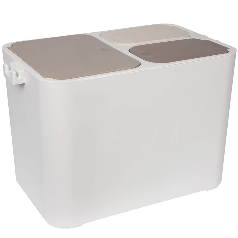 ONVAYA® Mülltrennsystem Ben | Mülltrennung mit mehreren Fächern | Mülleimer in creme-weiss | Abfalle