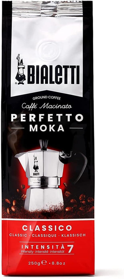 Bialetti 250 g Mokkaglas für Kaffee (mit Verschluss), Glas & - Perfetto Moka Classico: Gemahlener Ka