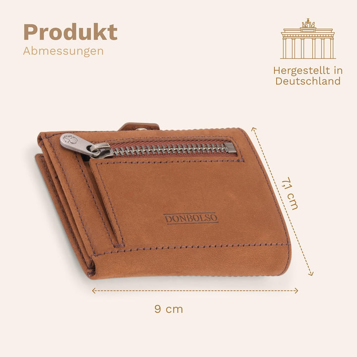 DONBOLSO Wallet Air | Slim Wallet mit Apple AirTag Fach | Hochwertiges Kreditkartenetui aus Echtlede