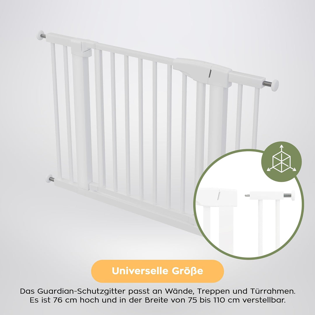 Tulano Guardian 3.5 Türschutzgitter ohne Bohren XXL - 75–110 cm breit | Treppenschutz für Kinder - A
