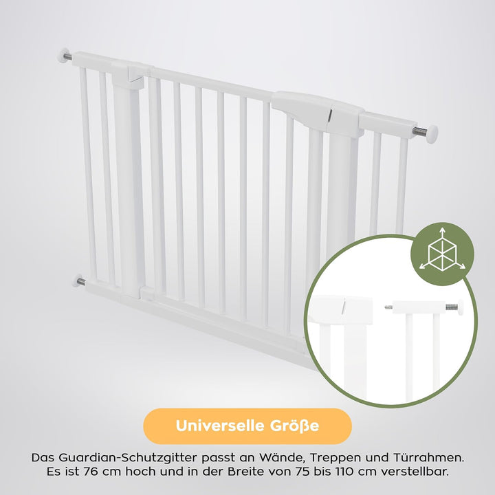 Tulano Guardian 3.5 Türschutzgitter ohne Bohren XXL - 75–110 cm breit | Treppenschutz für Kinder - A