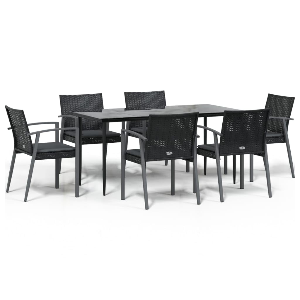 Festnight Poly Rattan Sitzgruppe Gartenmöbel Set mit Kissen Garten Essgruppe 6 Personen Gartenmöbel