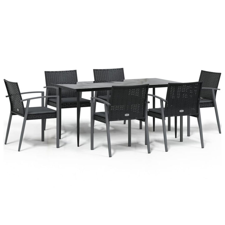 Festnight Poly Rattan Sitzgruppe Gartenmöbel Set mit Kissen Garten Essgruppe 6 Personen Gartenmöbel