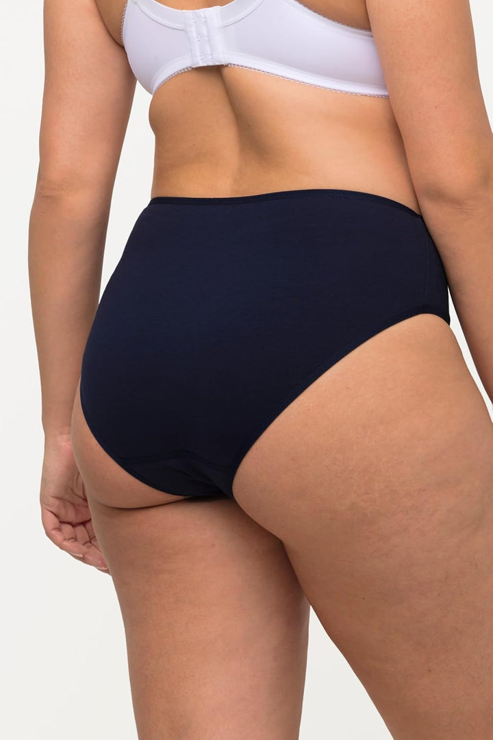 Ulla Popken Damen Taillenslip (5er Pack) 74-76 Nachtblau, 74-76 Nachtblau
