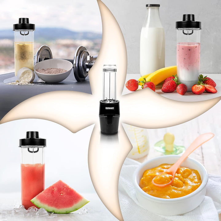 Duronic BL510 Mini-Standmixer, Mini Smoothie Maker, 500W Blender, Shake Mixer mit 570 ml Trinkflasch