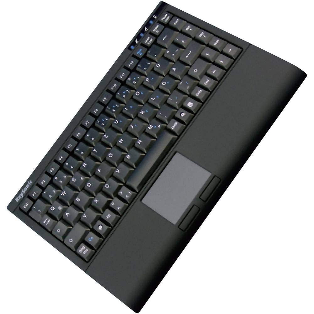 KeySonic USB Tastatur mit Touchpad, USB Kabel (2 m), kompaktes Layout, integriertes Nummernfeld, Sof