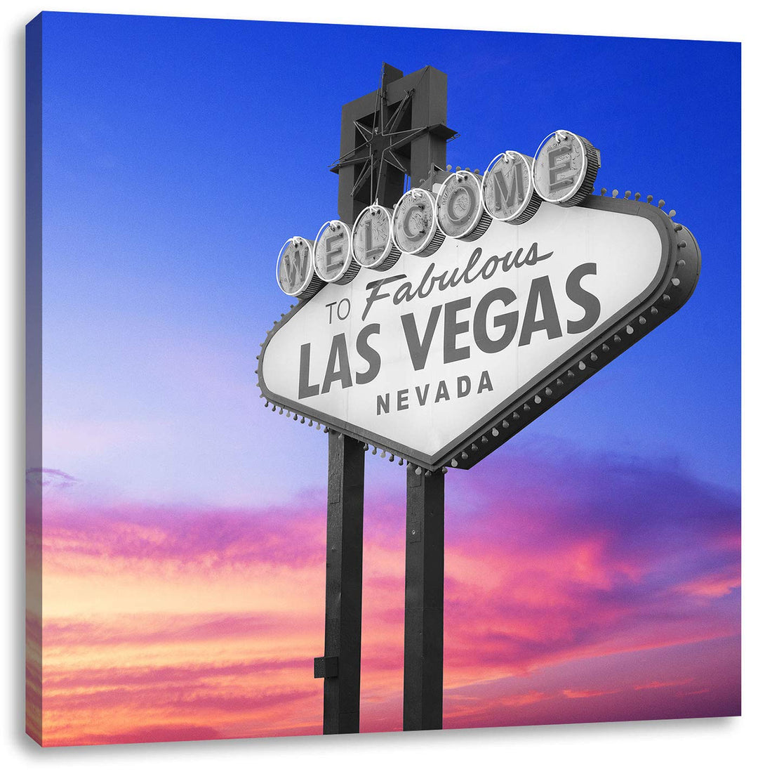 Pixxprint tolles Las Vegas Schild als Leinwandbild/Grösse: 70x70 cm/Wandbild/Kunstdruck/fertig bespa