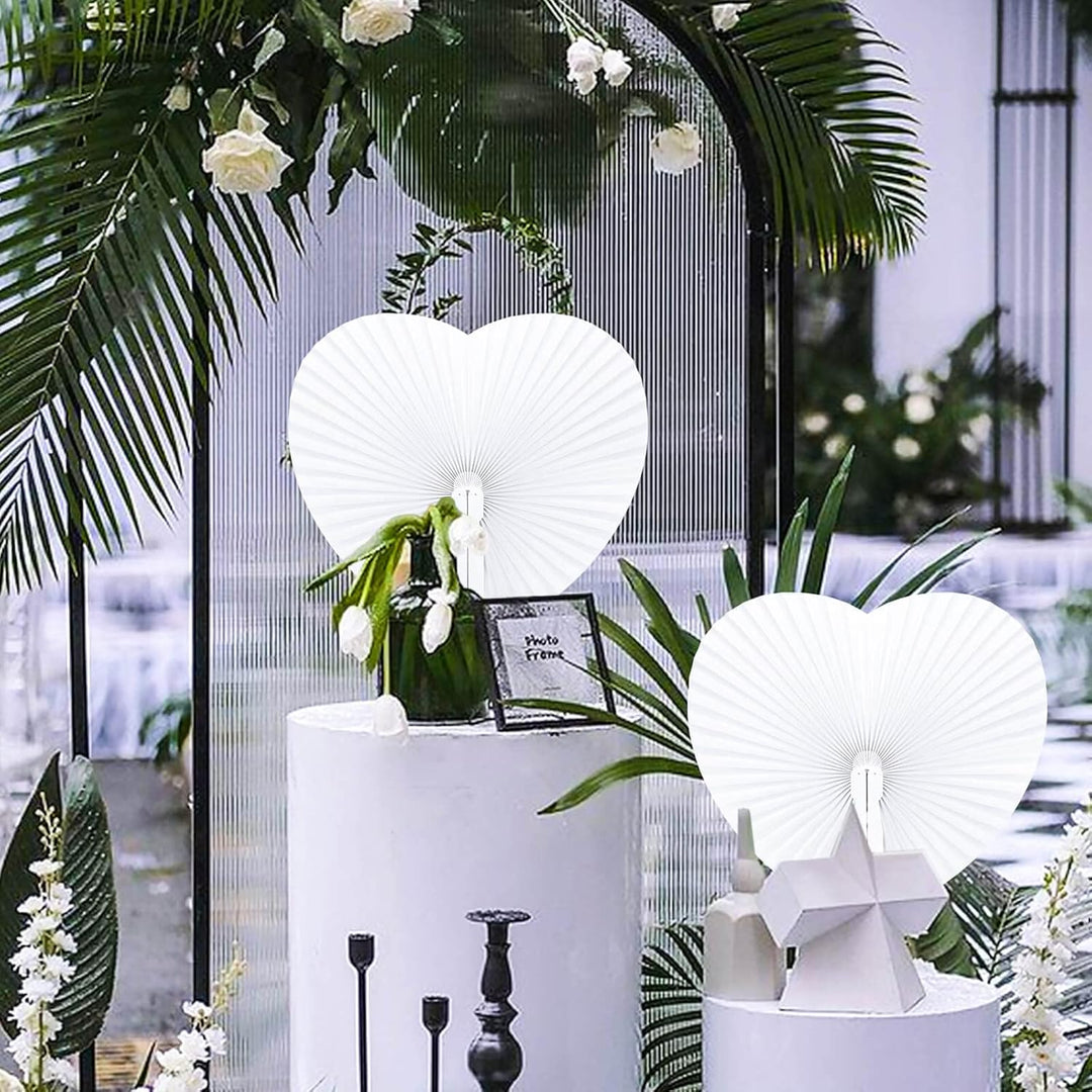 72 Stück Fächer Hochzeit Herz Handfächer Weiss Hochzeit Gäste Geschenk Hochzeitsdekoration Hochzeits