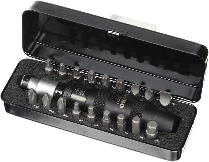 Juego destornillado de impacto 1/2" con adaptador y 18 puntas 5/16", 20 piezas