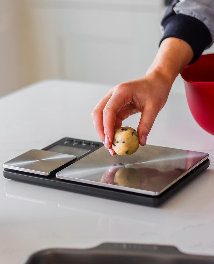KitchenAid digitale Lebensmittel-Waage mit zwei Plattformen, wiegt zwischen 5000g und 500g Schwarz E