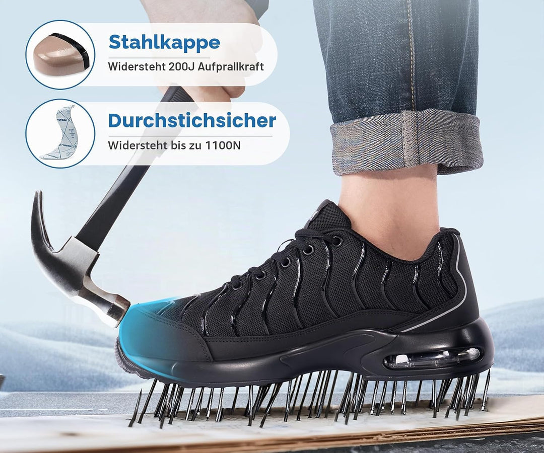 LARNMERN Arbeitsschuhe Herren Sicherheitsschuhe Damen 35-51 EU Leicht Pannensichere Sportlich Schutz