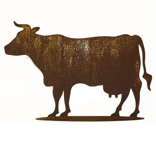 Kuh 75x52cm Bauernhof Kühe Rind Stier Rost Edelrost Metall Tier + Original Pflegeanleitung von Stein