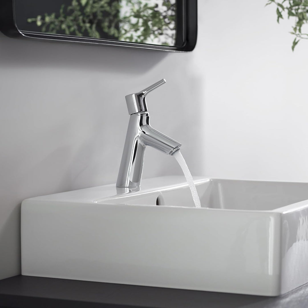 hansgrohe Wasserhahn Talis S (Armatur mit Auslauf Höhe 80mm und Push-Open Ablaufgarnitur) Chrom