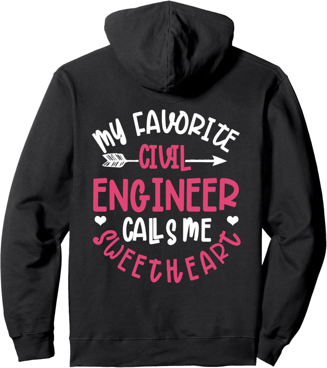 Frauentwurf des Bauingenieurs auf der Rückseite der Kleidung Pullover Hoodie