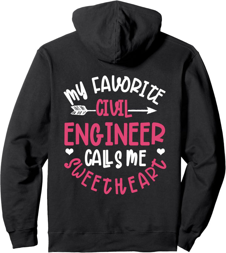 Frauentwurf des Bauingenieurs auf der Rückseite der Kleidung Pullover Hoodie