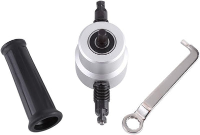 Doppelkopf-Blechschneider, Elektrische Bohrmaschine, Aufsatz, Knabber-Schneidwerkzeug-Set, Geschnitt